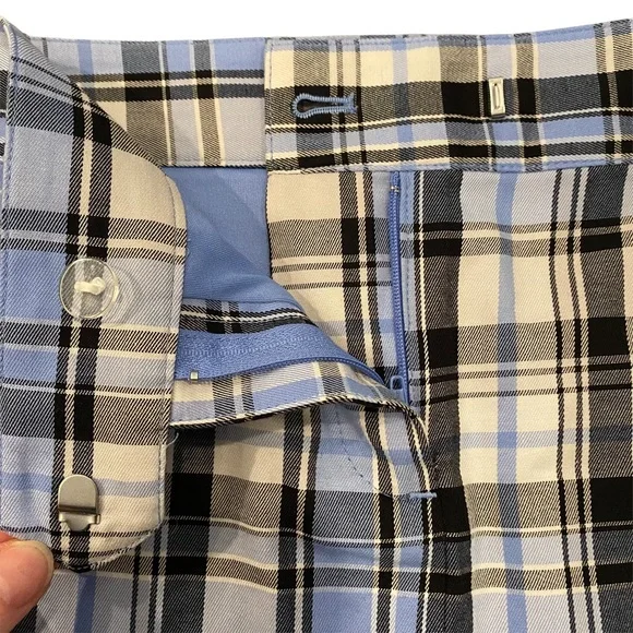IZOD NWOT Golf Classic Blue/White/Black Plaid Skort 4 - Picture 4 of 12